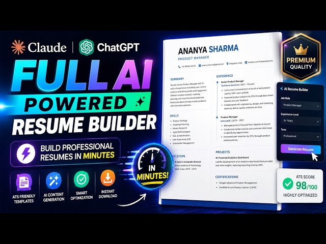 Build a SaaS Startup with AI in 2026 | Resume Builder Using Build SaaS with Claude + ChatGPT