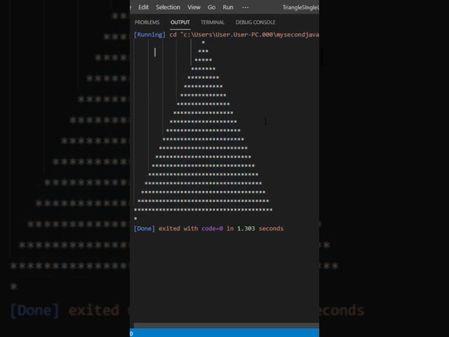 [Single Loop] Pyramid Pattern In Java | Pyramid Pattern Using Java #shortvideo #coding #java