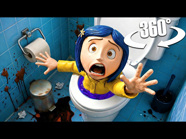 Beldam Is Inside the Toilet… She Pulled You & Coraline! 😱 (Scary VR 360° 4K)