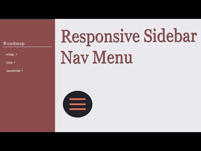 Responsive Sidebar Nav Menu Using HTML, CSS & JavaScript
