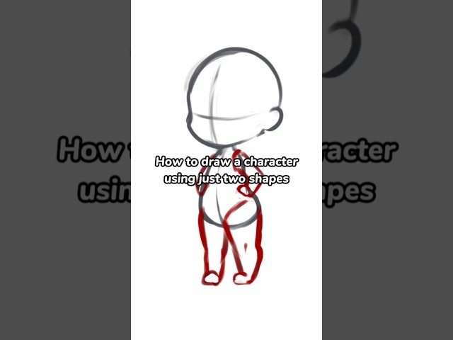 How to draw a character using two shapes #chibi #shorts #arthack