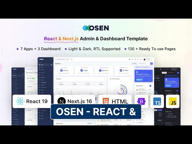 Osen – React & Next.js Admin Dashboard Template – Classification Showcase