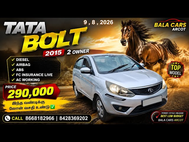 2015 Tata Bolt Diesel Top Model, FC & Insurance Current, AC Working