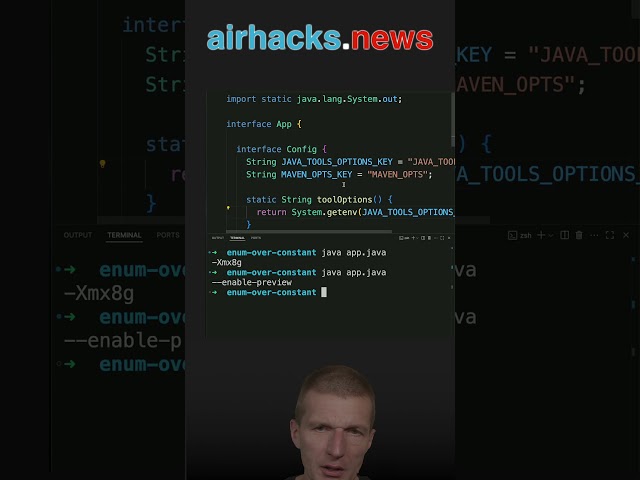 Enum Over Interface For Constants #java #shorts #coding #airhacks