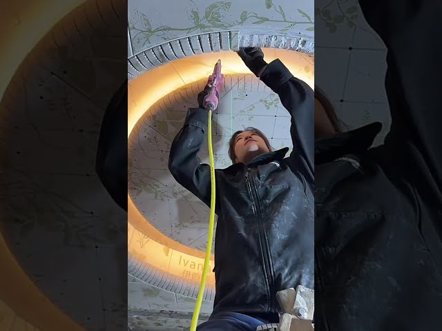 Watch a Female Carpenter Build a Stunning LED Ceiling | Full Process#woodworking #satisfying #diy