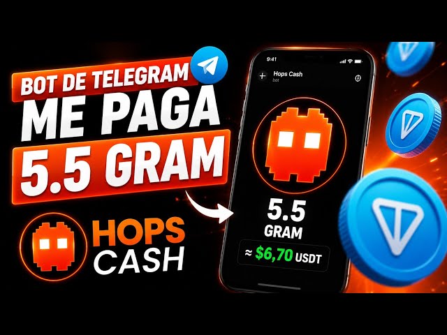 🔥 Gané 5.5 GRAM GRATIS con Este BOT de Telegram 😱 HOPS CASH me Pago $6.7 USDT🤖