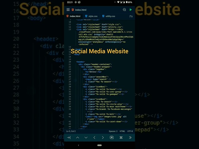 Facebook Clone html css javascript #shorts #youtubeshorts #coding #htmlcss #html #code #yt