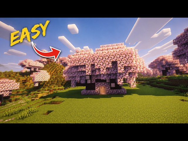I Built an EASY Cherry Blossom House in Minecraft 🌸🏡