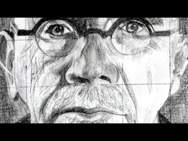 How to use the Grid Method with a Drawing of Chuck Close as an Example