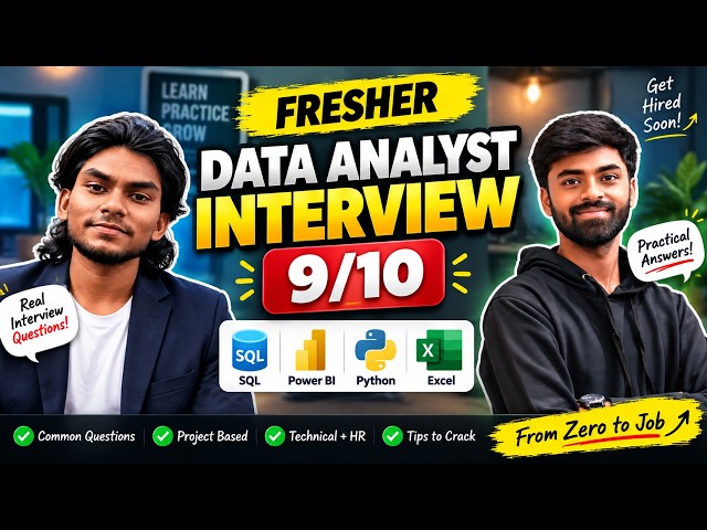 Data Analyst Interview for Freshers 🔥 | Real Questions & Answers | SQL, Power BI, Python | 9/10