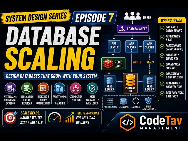 System Design Episode 7: Database Scaling Explained | Replication, Sharding, Partitioning
