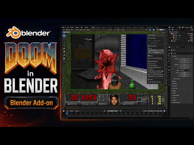 Play Doom Inside Blender’s 3D Viewport | Doom Viewport Add-on