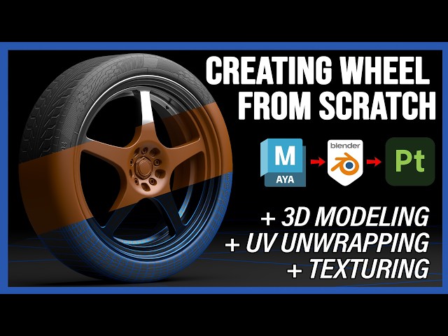 How to Model and Texture Tires Like a Pro 3D Artist (Maya | Blender & Substance Painter Workflow)