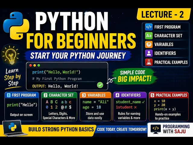 Start Python the Right Way First Program, Variables & Identifier Rules||Lec-2  python in Urdu