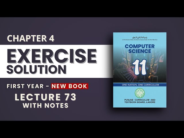 4.6 Chapter 4 Exercise Solved with free Notes - PTB New Book - Class 11 Computer Science