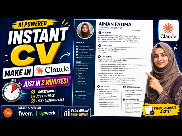 Create a Professional CV with Claude AI in 2 Minutes | Earn on Fiverr, Upwork & Etsy