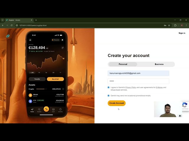 Gemini Trading Website Clone | Full Crypto Exchange UI Tutorial
