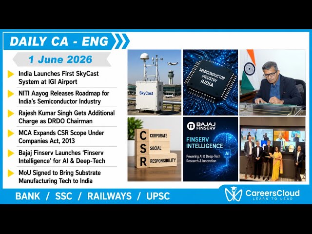 1 June Current Affairs 2026 | English | Daily Current Affairs | Current Affairs Today