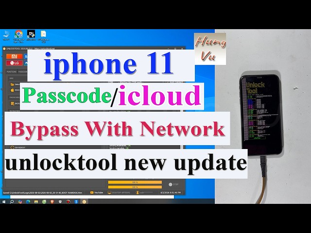 Iphone 11 Bypass Unlock Passcode and icloud forgot by Unlock tool with Sim Signal.