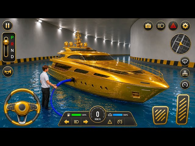 Luxury Golden Yacht Gameplay in Tunnel | 3D Driving Class 2026 Ultra Realistic | Car Driving Games 