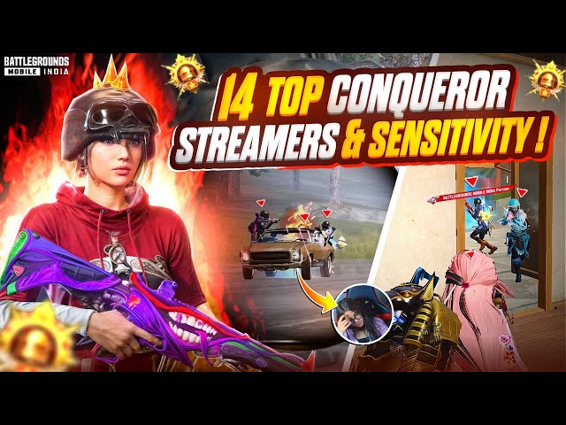 14+ Top Conqueror Streamers & Zero Recoil SENSITIVITY😱Roxon Vs 15 Streamers🔥4.5 Update Sensitivity