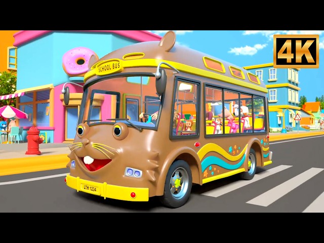 Wheels on the Bus | 3D Animation Nursery Rhymes for Kids - LIVE
