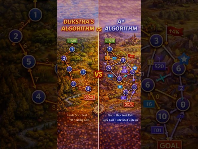 Dijkstra vs A* Algorithm | One Is Smarter Than You Think 😱 #shorts #youtubeshorts #viral #python