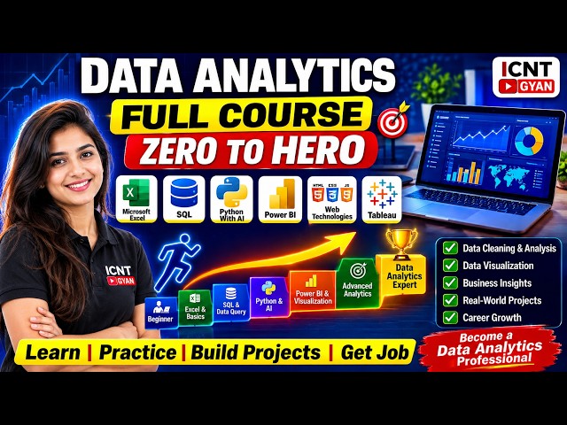 Data Analytics Full Course 2026  Zero to Hero | Excel SQL Python Power BI, Tableau | Complete Course