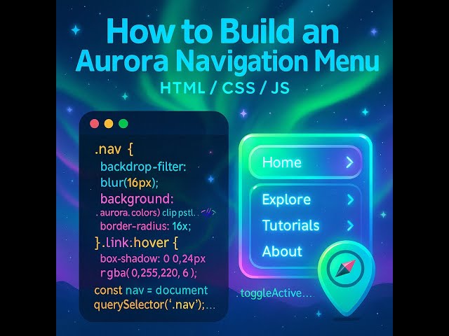🌌✨ Aurora Navigation — Modern Responsive CSS Menu (No JavaScript)