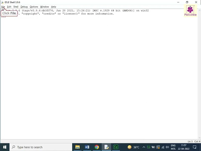 Running a Python program | Computer Training | Periwinkle