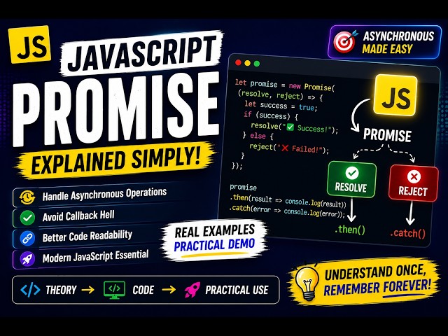 JavaScript Promises Explained for Beginners | Async JavaScript Made Easy | Promise, then(), catch()