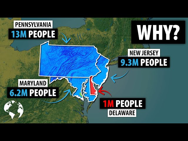 Why So Few Americans Live In Delaware As Compared To Pennsylvania, Maryland, or New Jersey