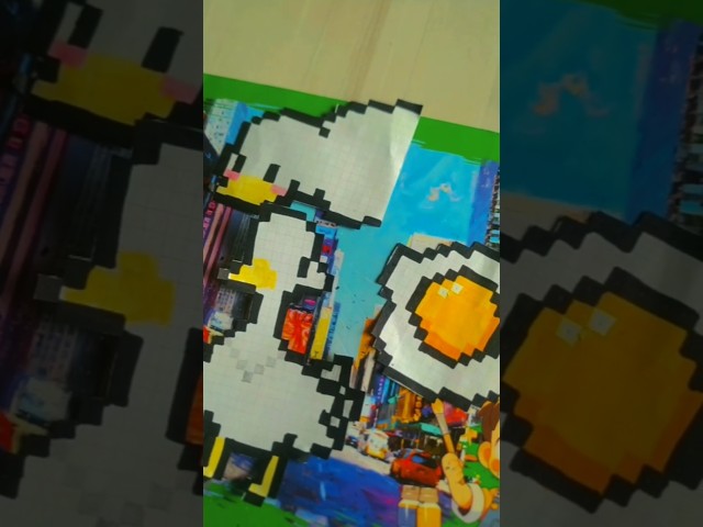 Drawing Pixel Art 🎨 Day 3 | Pixel Duck 🦆 #art #drawing #pixelart