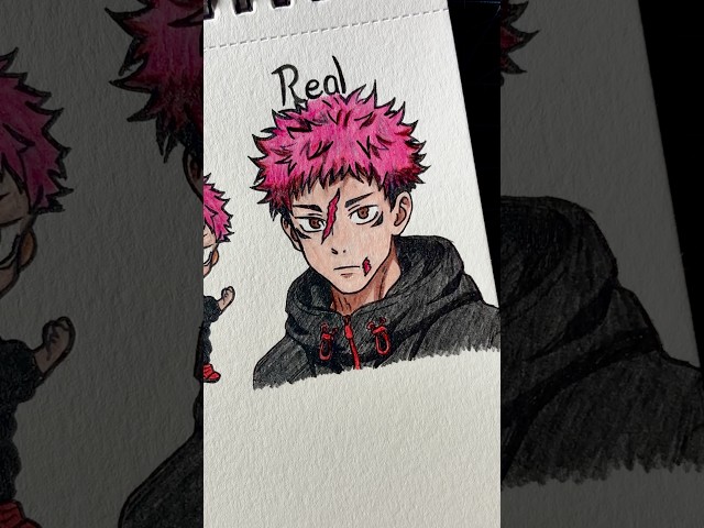 Drawing yuji itadori in different versions #drawing #art #yuji #fyp #anime #tutorial