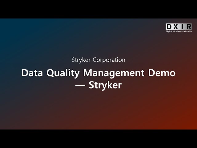 Data Quality Management Demo — Stryker