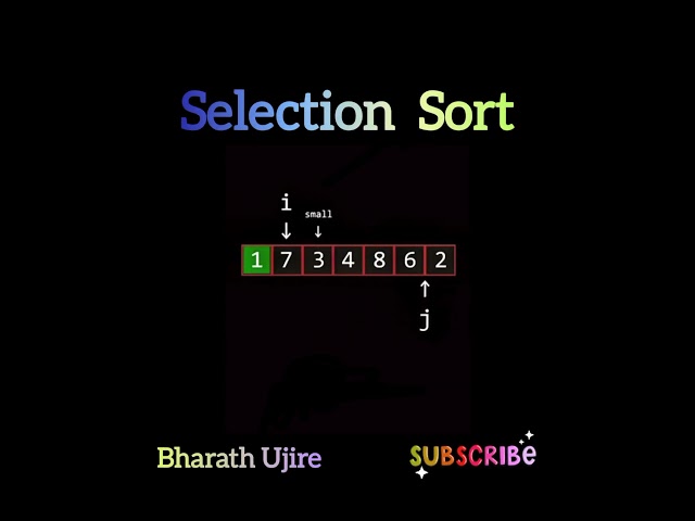 How selection Sort Work's🌟Selection Sort Algorithm's🌟viral bgm #bharath_ujire🎼🎼