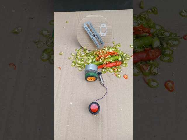 DIY Project ⚡ Magnetic DC Motor Armature + Generator Powers Chilli Cutting Machine 🌶️ | New Experim