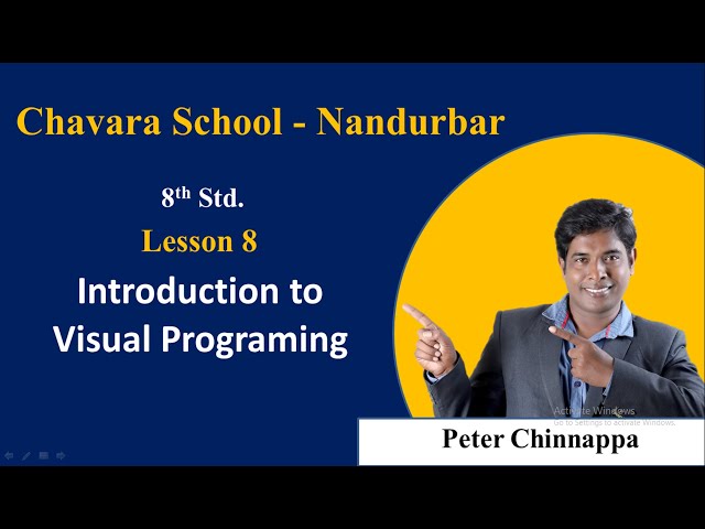 class 8 -  lesson No  8  - Introduction to Visual programming - Part 1