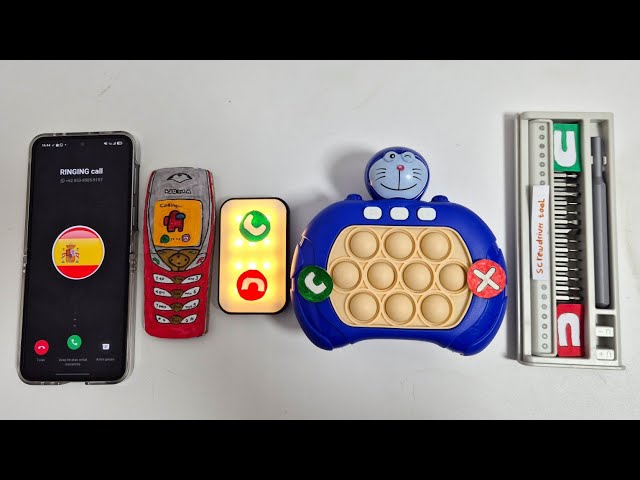 GALAXY z flip 6 vs Nokia 6100 vs Cube light vs pop it phone vs screwdriver tool, incoming call