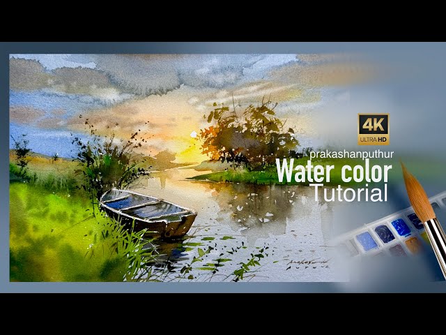      The Secret to Vibrant Watercolor Sunsets | Easy Landscape Painting Tutorial in 4K