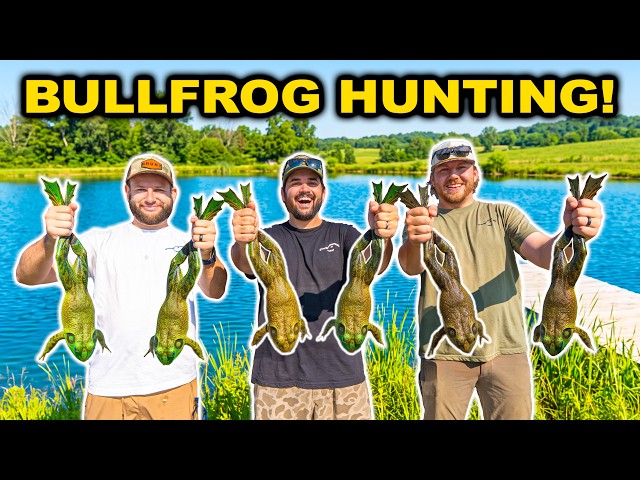 1v1v1 BULLFROG Hunting OPENING DAY Challenge!!! (Catch Clean Cook)