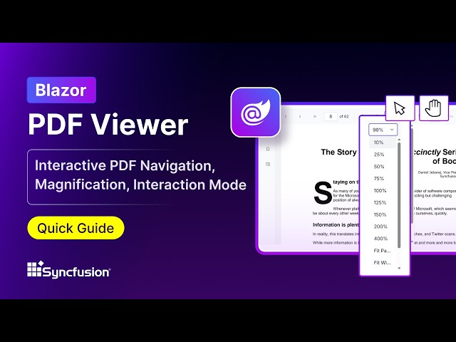 Blazor PDF Viewer: Navigation, Magnification & Interaction mode Feature