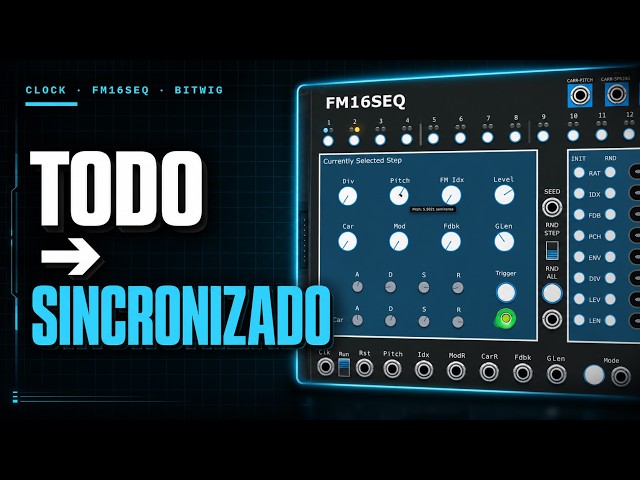 FM16Seq in VCV Rack: patch synced with Bitwig