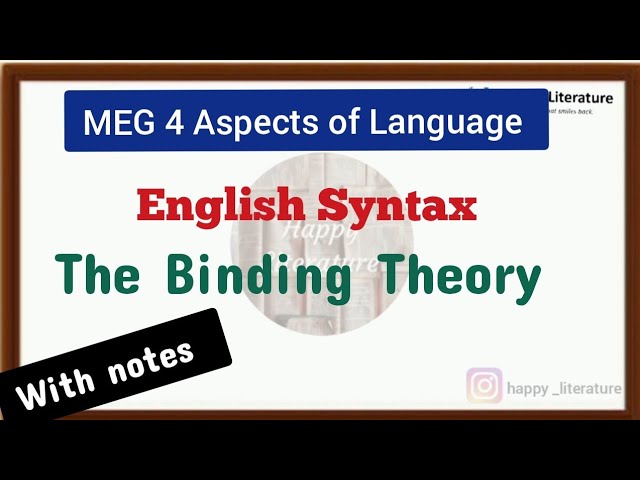 MEG 4 English Syntax The Binding Theory #english 