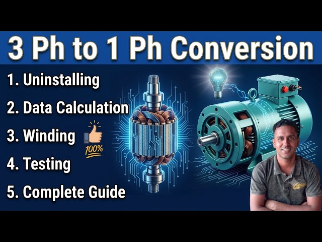 Armature Uninstallig, Data Calculation, 3Ph to 1Ph Convert & Winding Full Details | Perfect Engineer