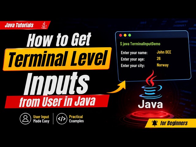 How to Get User Input from Terminal in Java | Scanner Class Explained | Core Java | S2P
