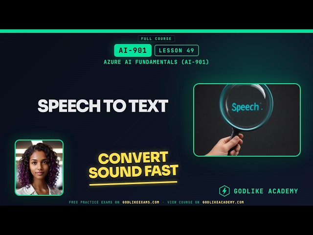AI-901 Azure AI Fundamentals · Lesson 49: Speech to Text Made Simple & Fast