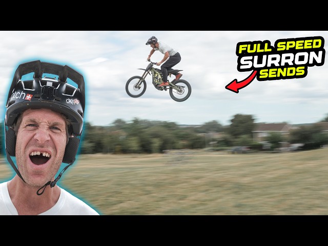 THIS ELECTRIC DIRT BIKE GAP WAS WAY TOO BIG - FULL SPEED SURRON SENDS!