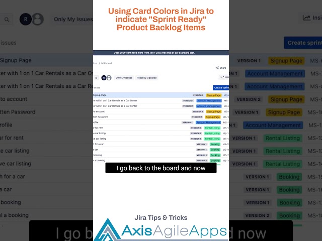 Using "Card Colors" in Jira to indicate "Sprint Ready" Product Backlog Items #shorts