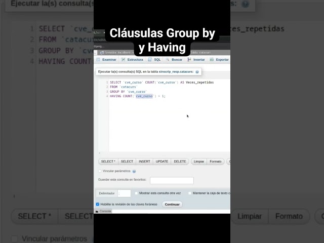 Como usar Group by y Having en SQL #short #basesdedatos #sqlserver #mysql #consultas